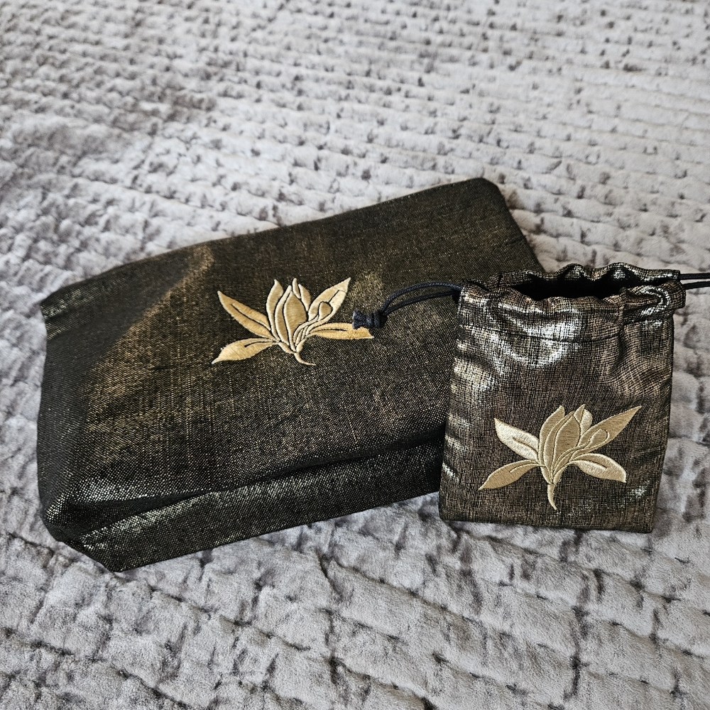 Sublimage iPad Sized Pouch Set By Chanel Beaute In Elegant Black and Gold